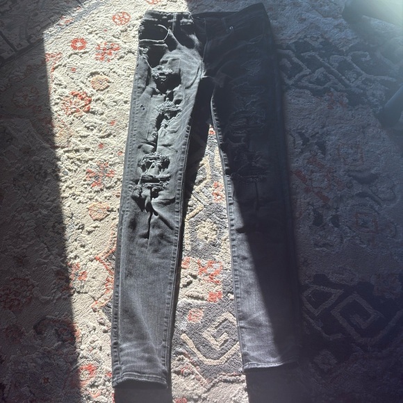American Eagle, black ripped jeans - Picture 3 of 3